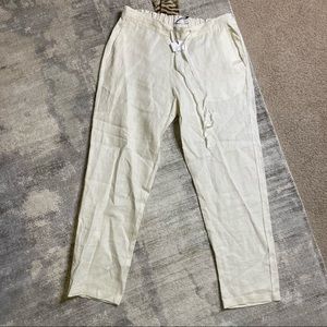 Onia drawstring white linen pants size med